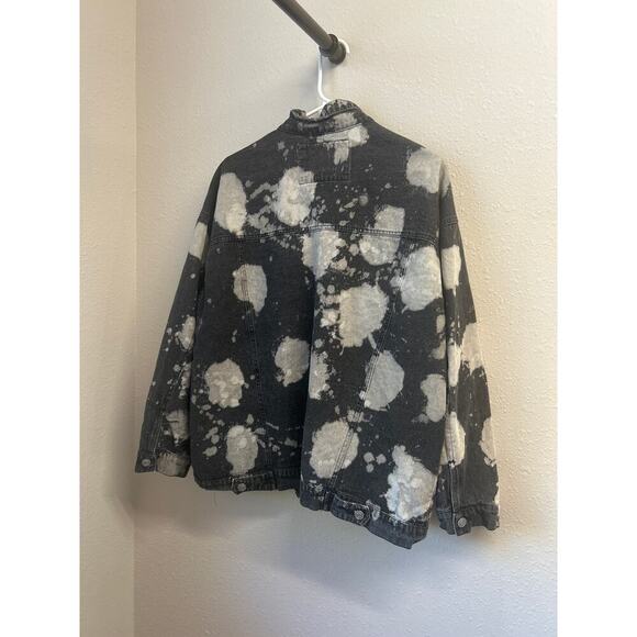 Altar’d State acid wash bleached grunge black denim Jacket Size L 100% cotton - Picture 6 of 8